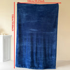 1 blue striped blanket - thickened blanket, modern and simple design, four seasons office nap blanket, suitable for bed or sofa.