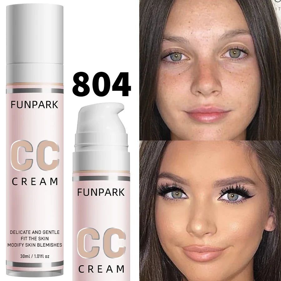 30ml 1Pc Color Correcting CC Cream Facial Foundation Waterproof Concealer Whitening Liquid Foundation Korean Makeup Cosmetics