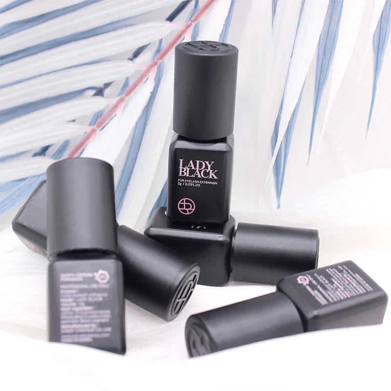 5 Bottles Lady Black Lash Glue Korea Dry Fastest Strongest False Eyelash Extensions Glue 5ml Makeup Tools Professional Adhesive