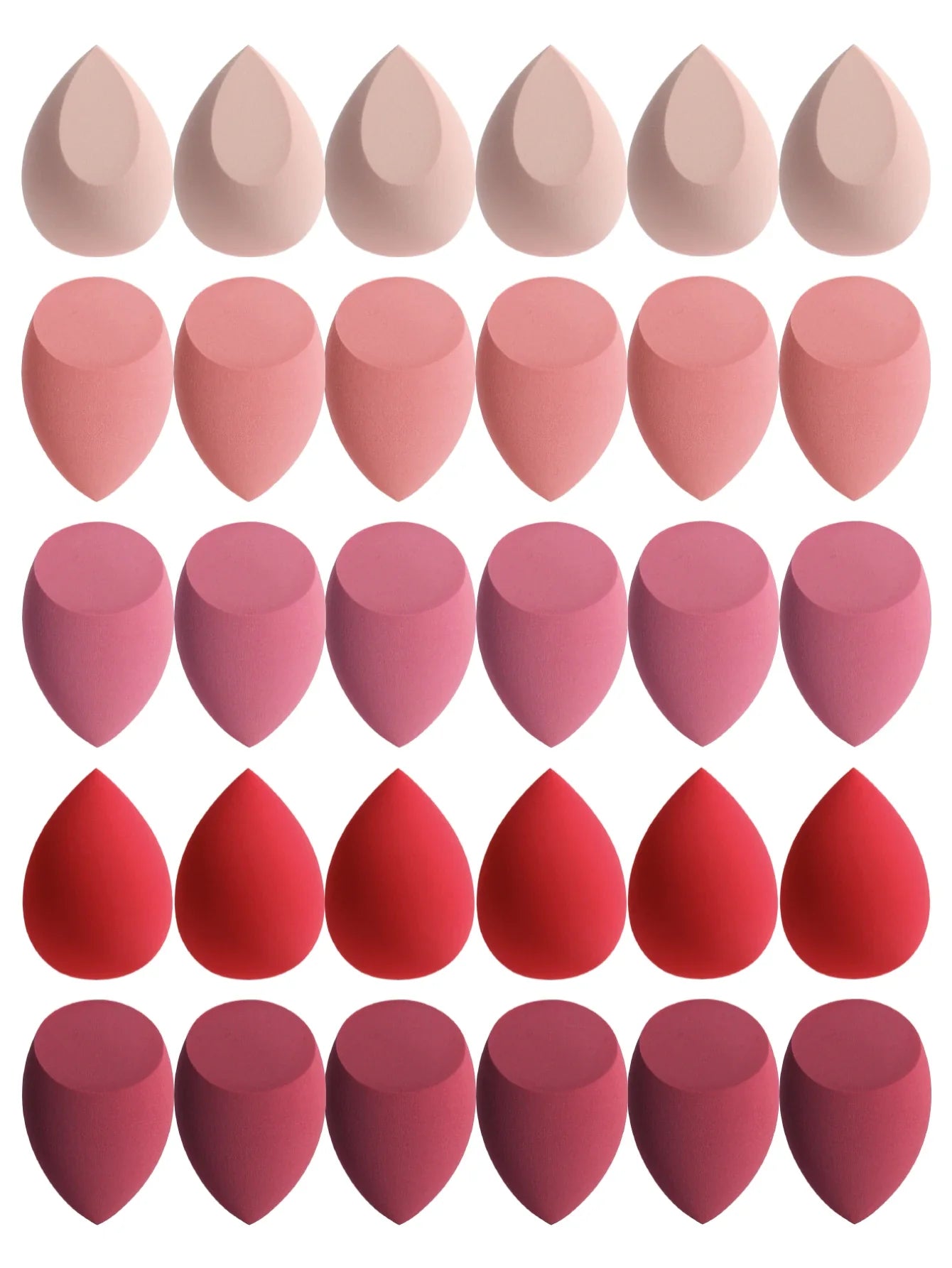 30 Beauty Eggs (Makeup Sponges) Foundation Make-Up Mixed Beauty Sponge, Liquid, Cream and Powder Without Blemish, Multi-Color C