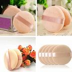 5pcs Round Facial Powder Foundation Puff ,Portable Soft Cosmetic Puff For Makeup Application, Beauty Tool Essential Make Up