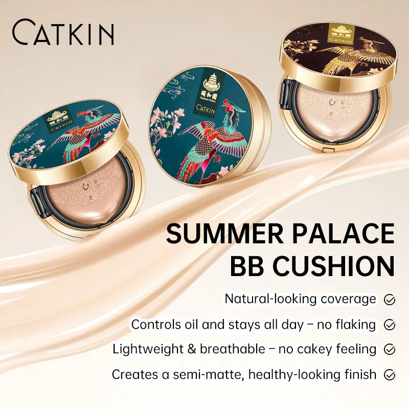 Catkin Phoenix Cushion Foundation Full Coverage, Sheer Satin Finish, Refill Included, Light Beige
