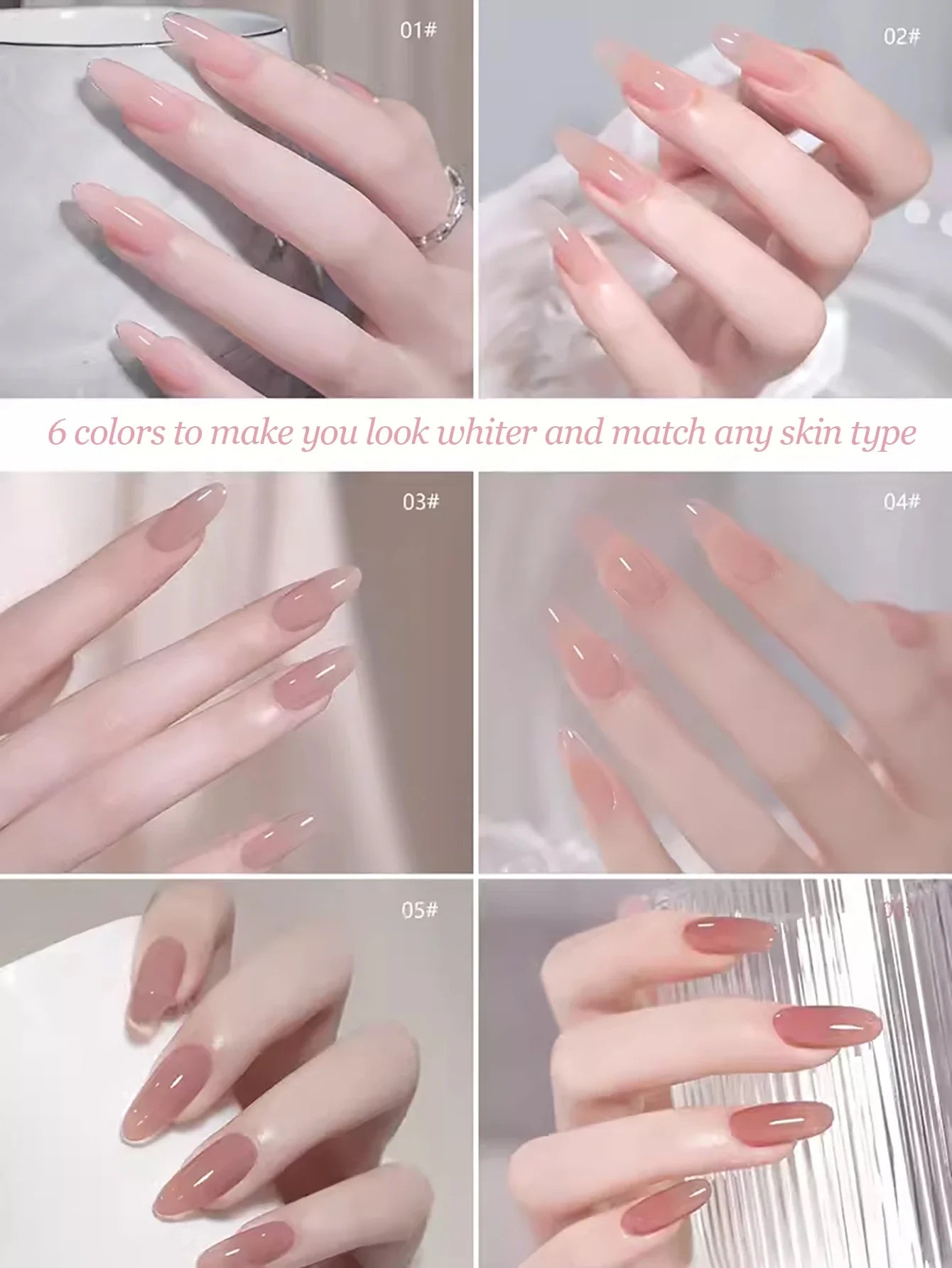 1-30pcs PSK Nude Pink Color Nail Art Ice Transparent Bare Color Nail Enamel 2025 New Net Red Popular White Gel Nail Polish