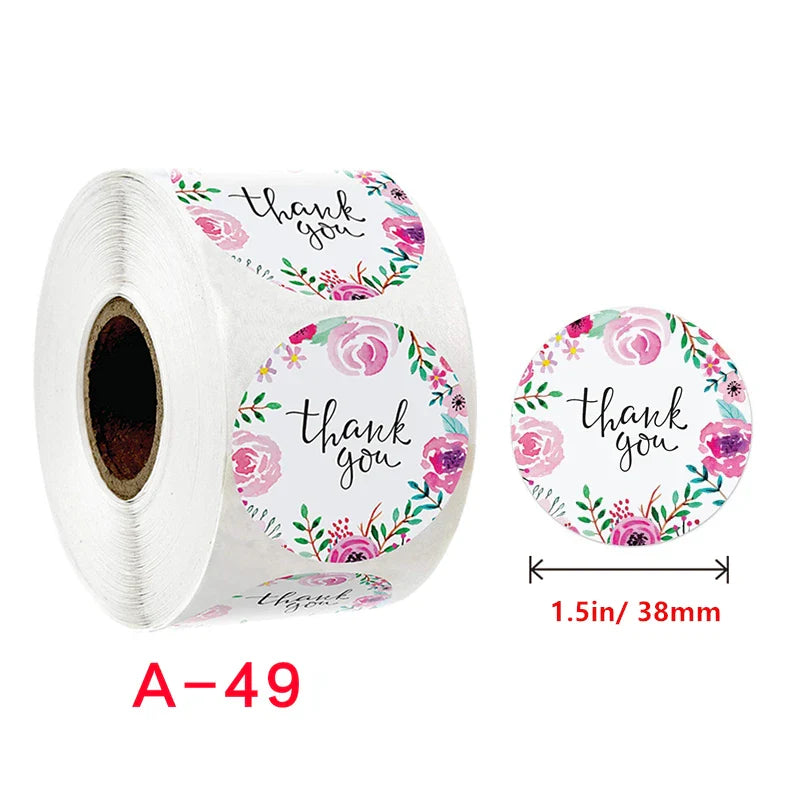 1.5 Inch Happy Easter Rabbit Stickers Sealing  Bunny Thank You  Sticker Roll for Gift Packging  Decor School Stationery Supplies