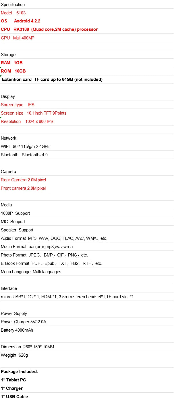 10.1 Inch QDYS Android 8.1 Phone Call Tablet 2GB RAM 16GB ROM Dual Camera 1280*800 IPS Quad-Core 1.3GHz MTK6735 CPU SIM Card