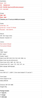 10.1 Inch QDYS Android 8.1 Phone Call Tablet 2GB RAM 16GB ROM Dual Camera 1280*800 IPS Quad-Core 1.3GHz MTK6735 CPU SIM Card