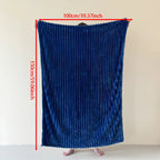 1 blue striped blanket - thickened blanket, modern and simple design, four seasons office nap blanket, suitable for bed or sofa.