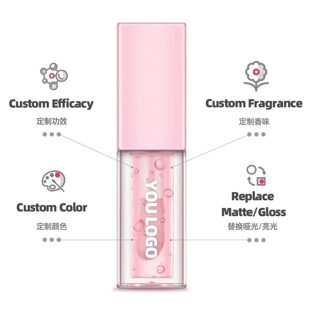 30-color Plumping Lip Oil Private Label Lipgloss Custom Logo Long-lasting Full Color Makeup Plant Moisturizing Cosmetics Vegan