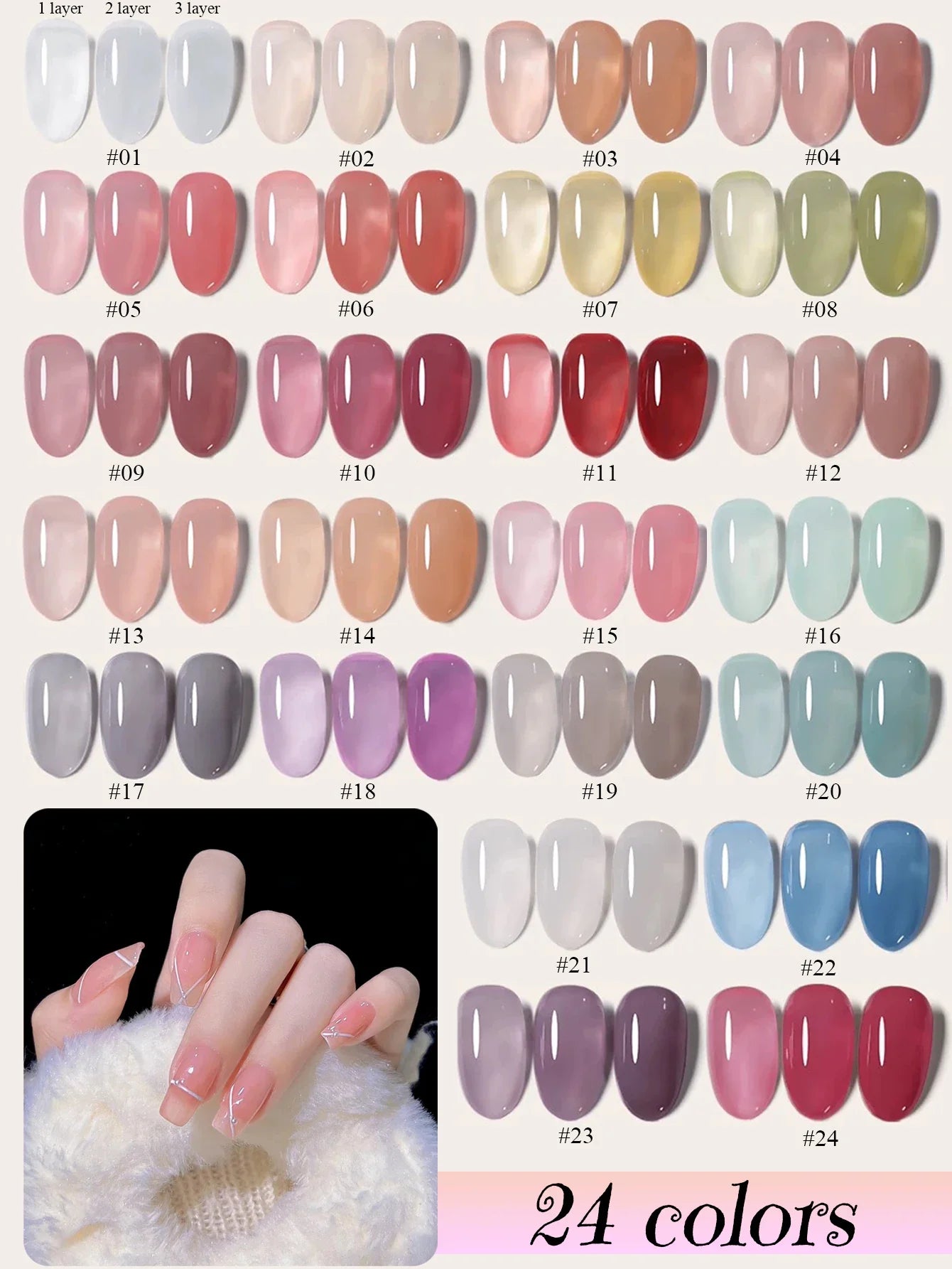 1-30pcs PSK Nude Pink Color Nail Art Ice Transparent Bare Color Nail Enamel 2025 New Net Red Popular White Gel Nail Polish