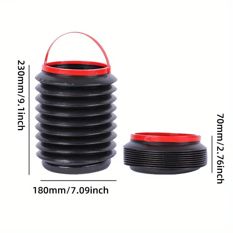 4L Portable Folding Garbage Bin - Multifunctional Telescopic Mini Storage Bin for Car
