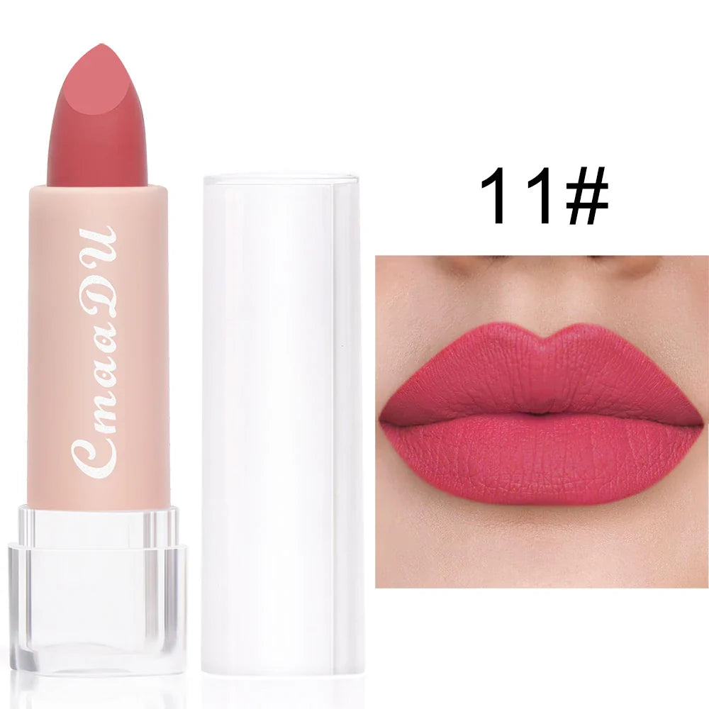 1 Pcs Velvet Matte Lipstick Long-Lasting Non-Stick Cup Waterproof Moisturizing Lip Gloss Fashion Classic Shades For Daily & Date