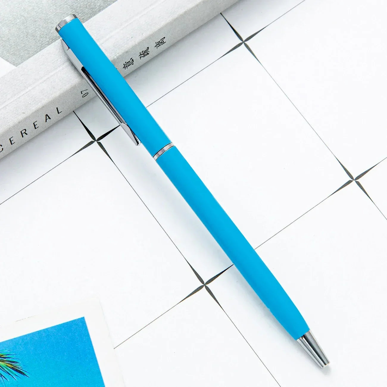 100 Pcs New Advertising Pen Free Custom LOGO Metal Ballpoint Pen Lettering Name Wholesale Hotel Gift Pen Office Supplies