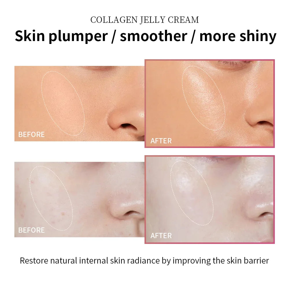 Collagen Jelly Cream Improving Skin Elasticity Tightening Soothing Moisturizing Anti-Aging Firmness Hydration Skincare Face Gel