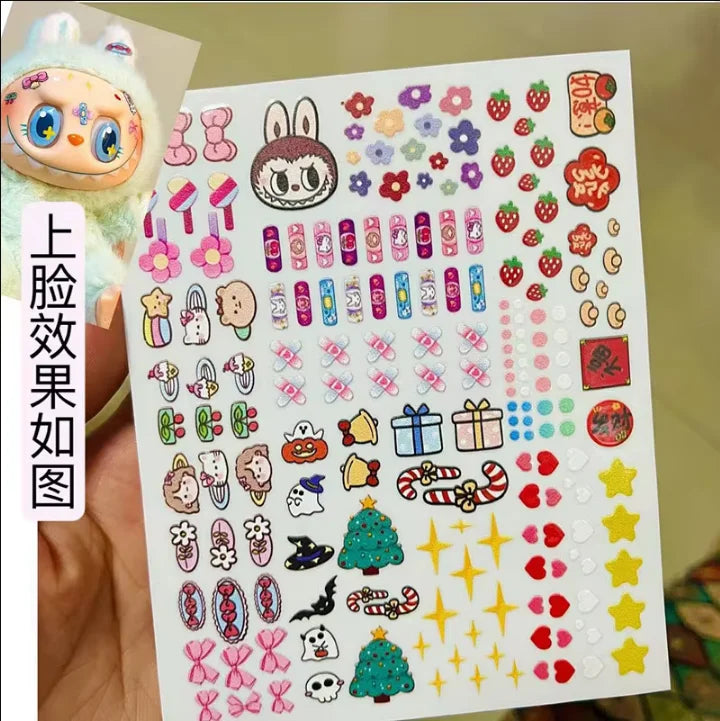 17cm Labubu V1v2 Eye Makeup Color False Eyelash Customization Gorgeous And Exquisite Eye Makeup Stickers Eyelash Stickers