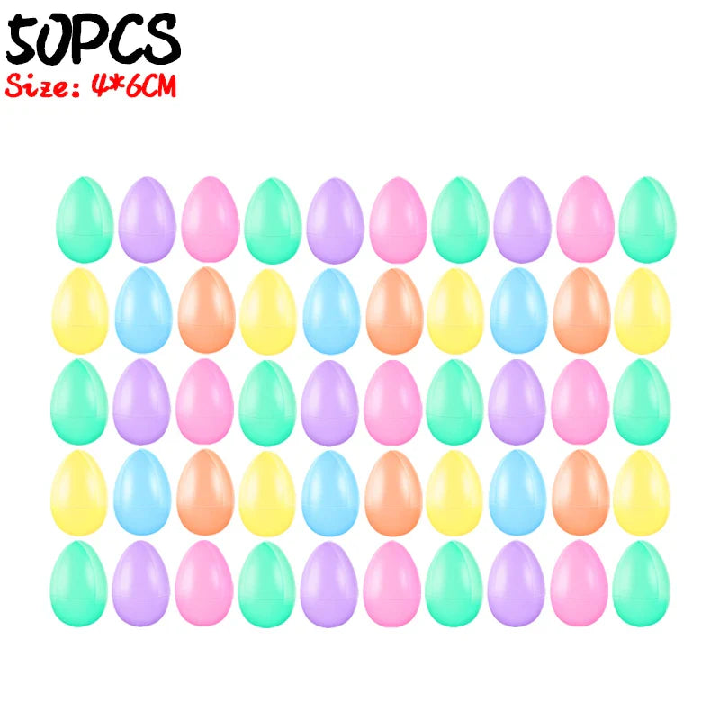 10/50PCS Colorful Easter Eggs Plastic Fillable Bird Pigeon Eggs DIY Craft Easter Party Home Decoration Funny Kids Opening Toys