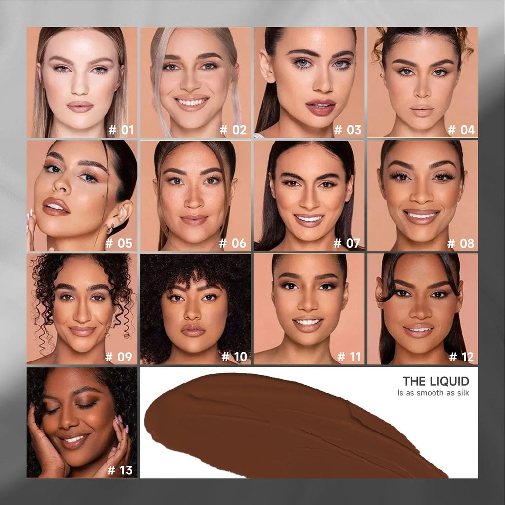 13 Color Liquid Makeup Foundation Dry Skin Concealer Moisturizing Foundation Liquid Foundation Concealer Face Concealer Base