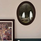 1 Piece of Halloween Mysterious-style Oval Decoration, Designed with Ghost Illustration, Suitable for Home Wall Display, Adding