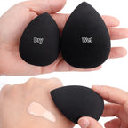 Black Makeup Sponge Eggs Soft Powder Beauty Egg Foundation Sponges Liquid Cream Cosmetics Puff Wet and Dry Use Makeup Tool Women