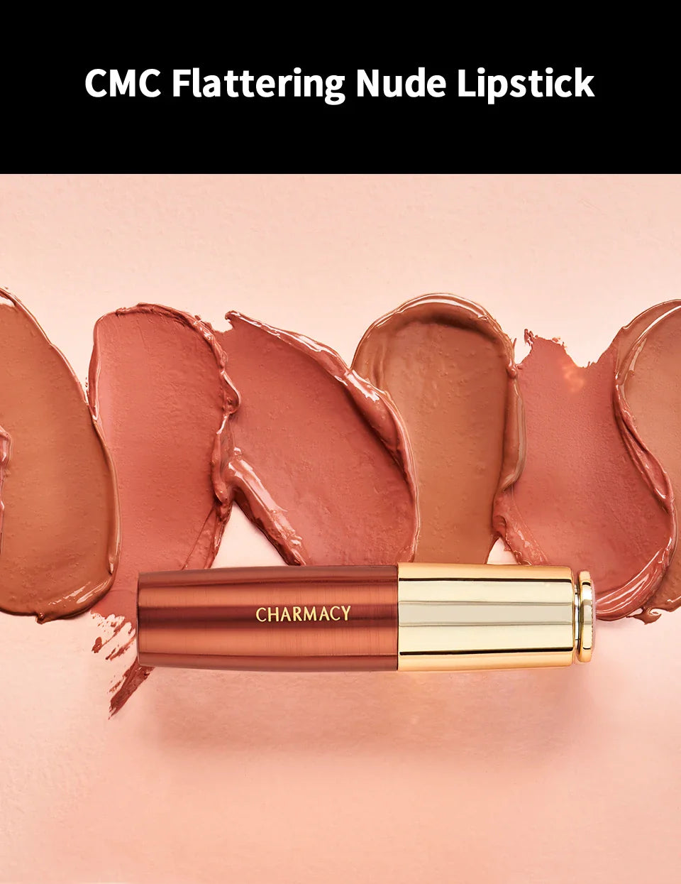 CHARMACY Moisturize Intense Nude Lipstick Luxury Professional Korean Lipsticks Easy to Wear Women Lip Makeup Cosmetic