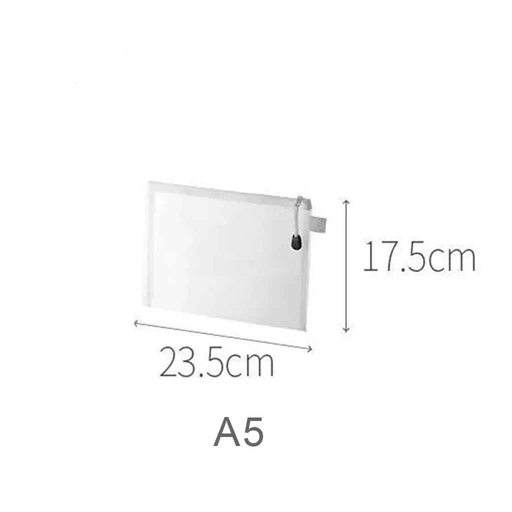 A4/A5/A6 Mesh Zipper Pouch Document Bag Waterproof Zip File Folders School Office Supplies Cosmetic Makeup Bags