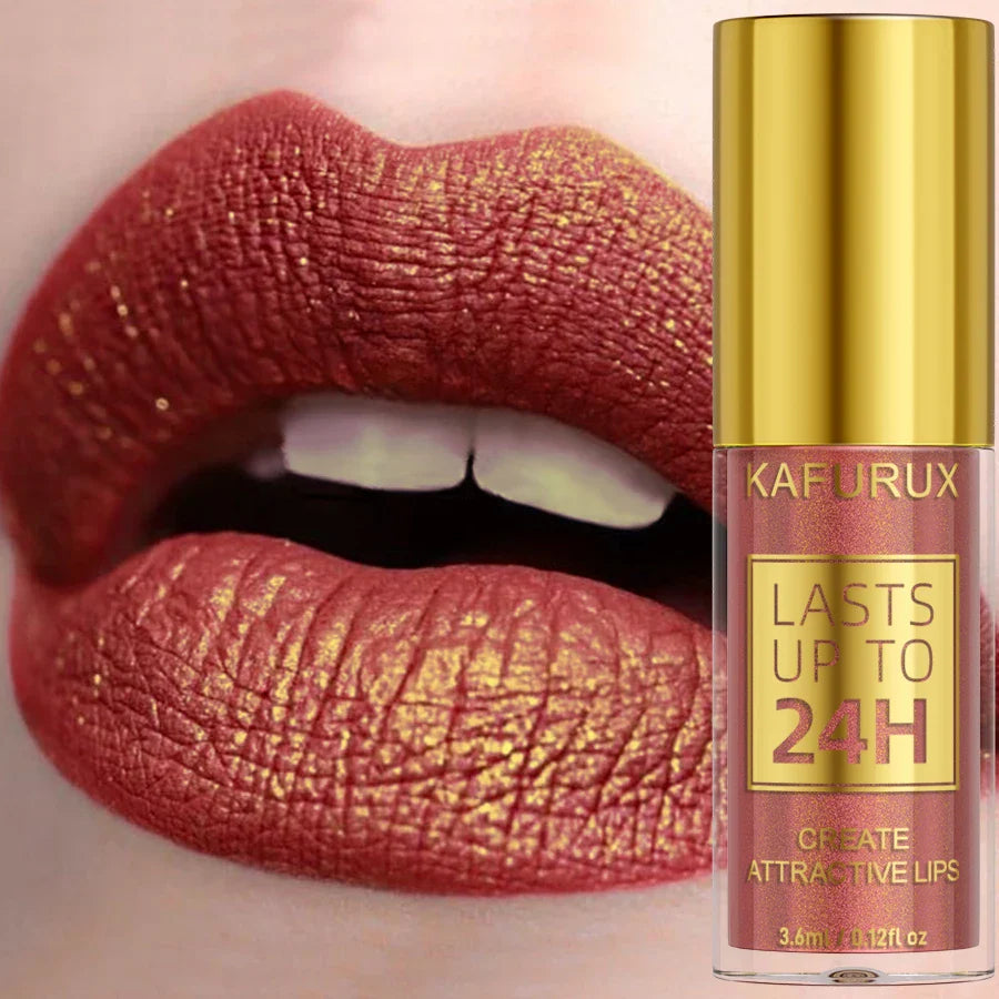 14 Colors Glitter Metallic Lip Glaze Shiny Long Lasting Lip Gloss Waterproof Liquid Lipstick Makeup Lip Oil Lip Tint Gifts for W