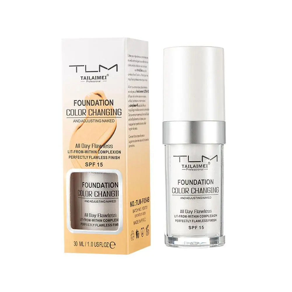 Colour Changing Liquid Foundation Hides Wrinkles & Lines, SPF15 BB Cream Makeup Base Concealer Moisturizing Primer All Skin Tone
