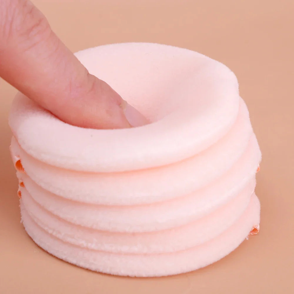 100PCS Round Shape Velvet Loose Powder Puff Plush Soft Washable Foundation Sponge Cosmetics Puff Professional Beauty Makeup Tool