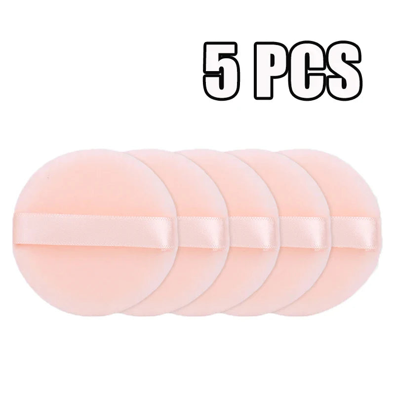 100PCS Round Shape Velvet Loose Powder Puff Plush Soft Washable Foundation Sponge Cosmetics Puff Professional Beauty Makeup Tool