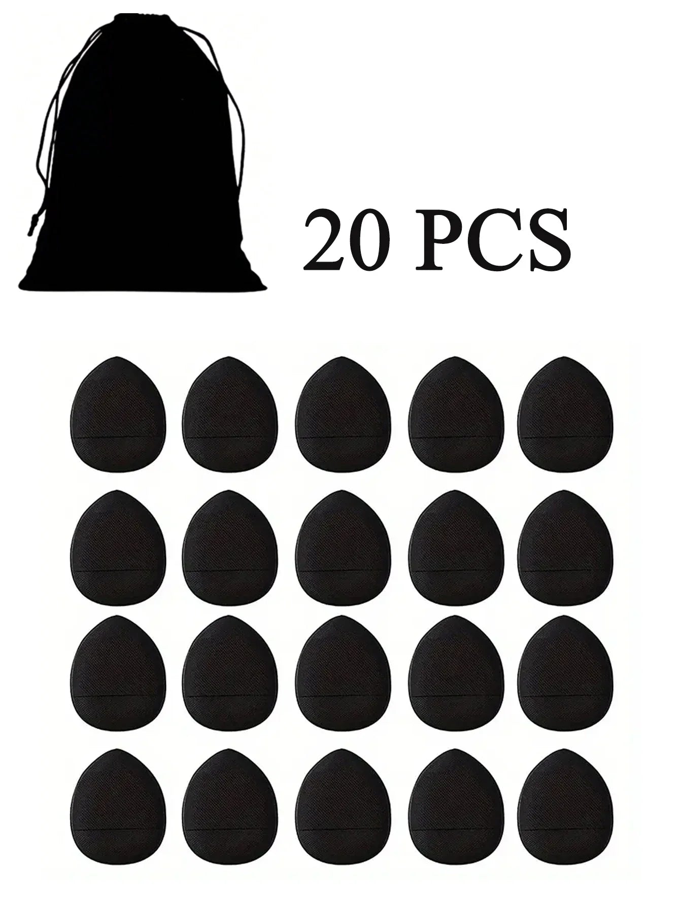 20pcs Finger Air Cushion Sponge Powder Puff Set, Makeup Puff, For Liquid Foundation, Powder Foundation, Concealer.