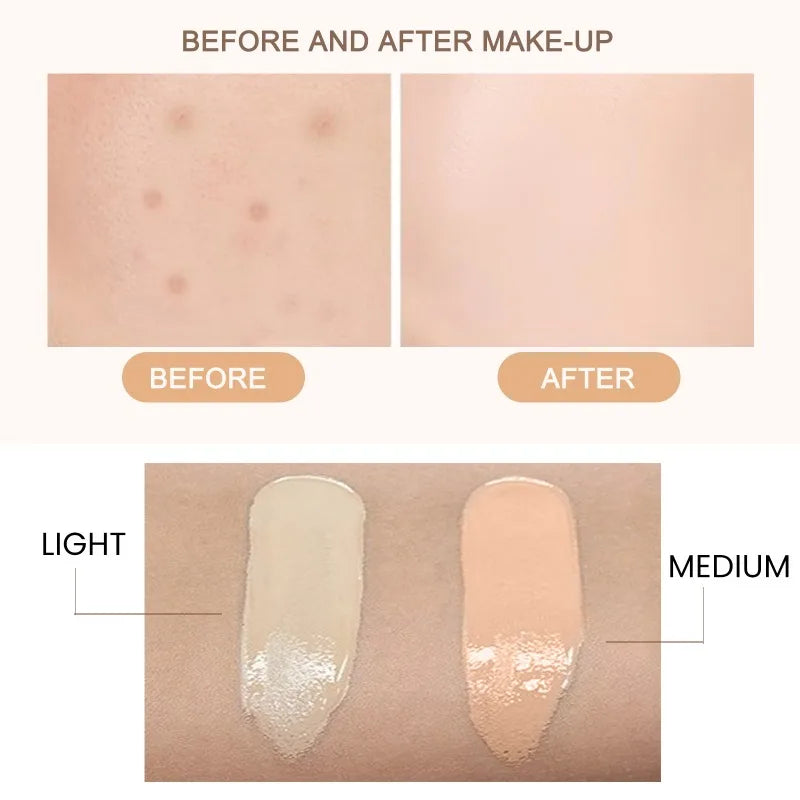 CC Foundation Cream Natural Moisturizing Waterproof Brightening Foundation Concealer Coverage Blemish Oil-control Lasting Makeup