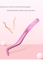 1 Pc Eyelash Comb Tweezers Stainless Steel Anti-Static Non-Magnetic Professional  Lashes Extension Tweezers Makeup Tools