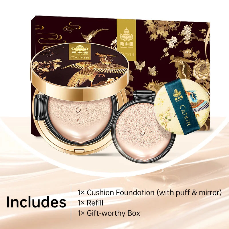 Catkin Phoenix Cushion Foundation Full Coverage, Sheer Satin Finish, Refill Included, Light Beige