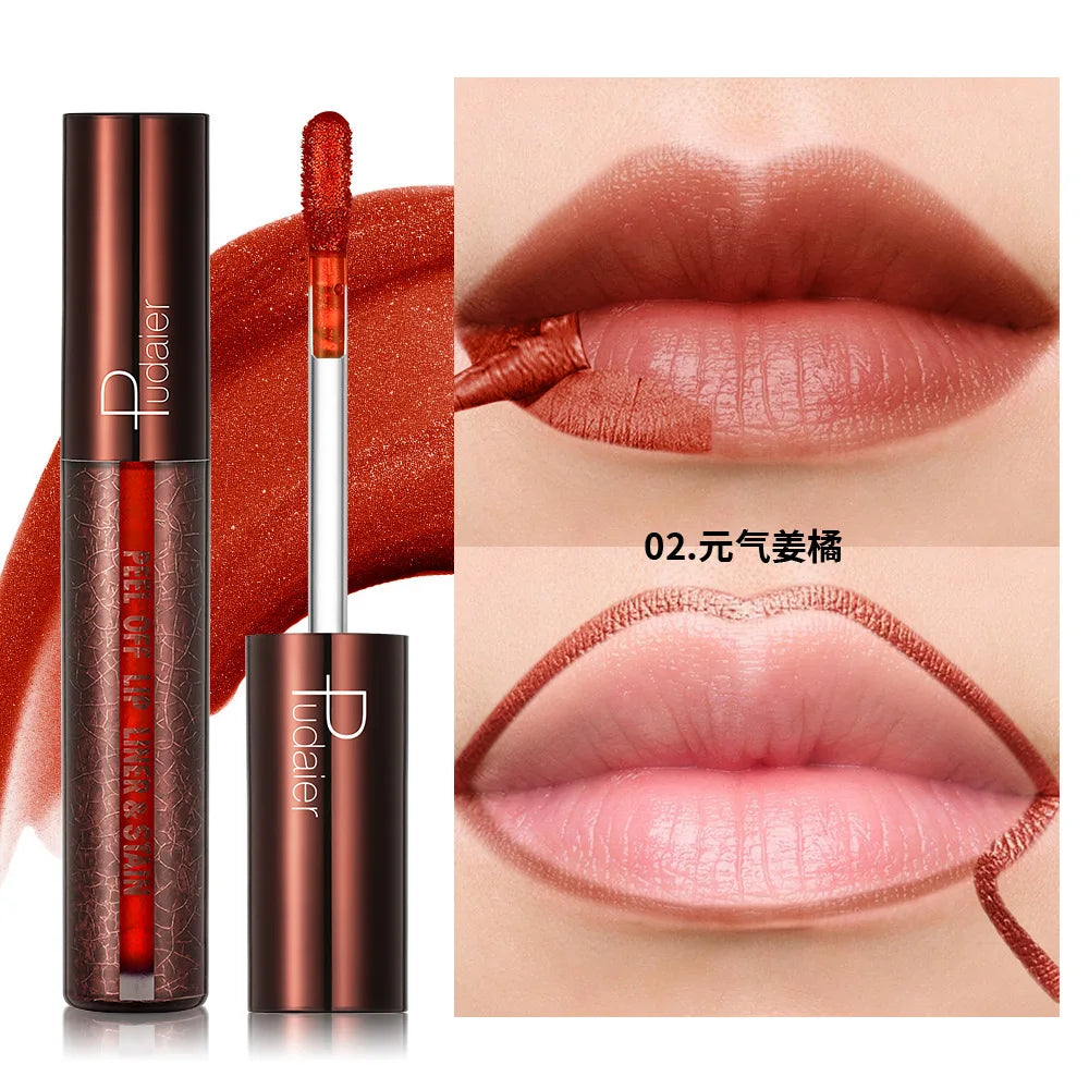 5Color Liquid Peel-off Lip Gloss Waterproof Long-lasting Matte Lipstick Non-stick Cup Makeup Moisturizing Lip Tattoo Pigment