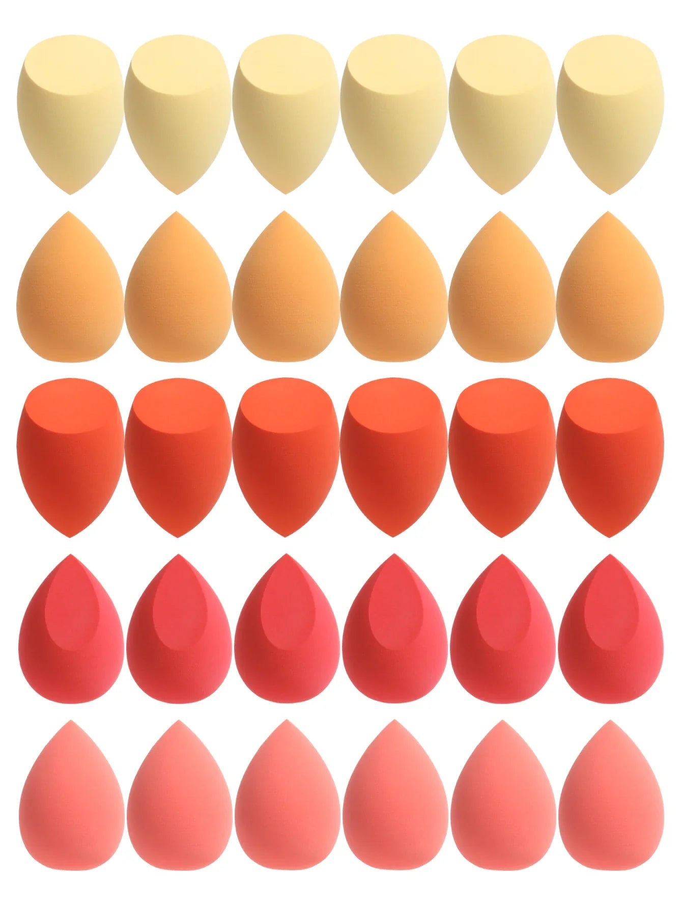 30 Beauty Eggs (Makeup Sponges) Foundation Make-Up Mixed Beauty Sponge, Liquid, Cream and Powder Without Blemish, Multi-Color C