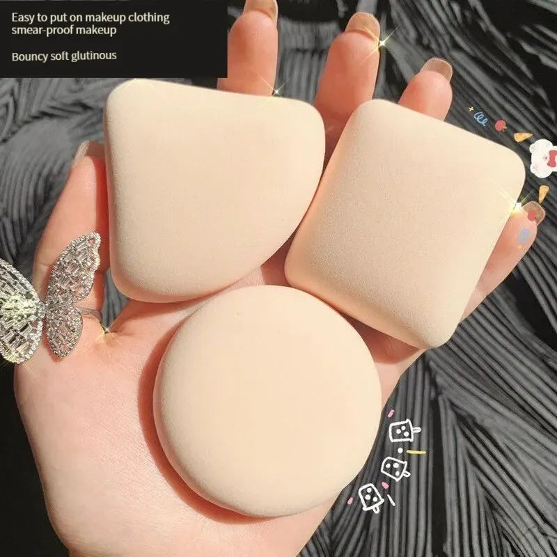 3 Pieces Dry Wet Usable Makeup Cosmetic Puff Sponge Cushion Puff for Foundation Powder Soft and Cute