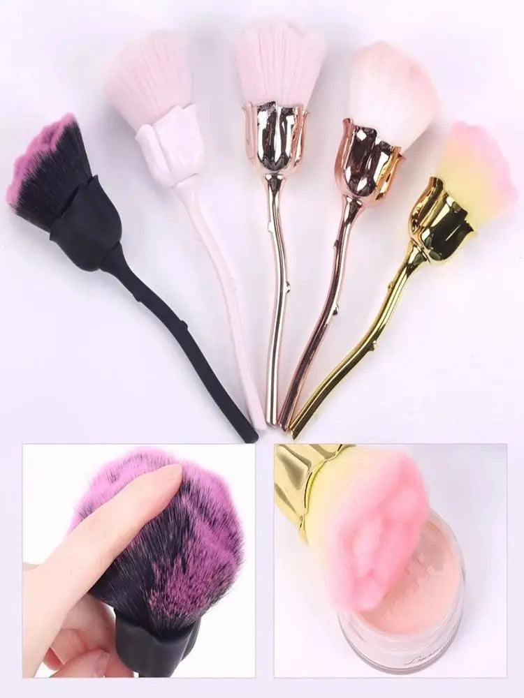 1pc Powder Brush Rose Head Makeup Brush Pink Single Powder Brush Foundation Make Up Brush Soft Hair Nail Blush