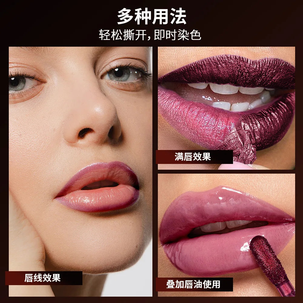 5Color Liquid Peel-off Lip Gloss Waterproof Long-lasting Matte Lipstick Non-stick Cup Makeup Moisturizing Lip Tattoo Pigment
