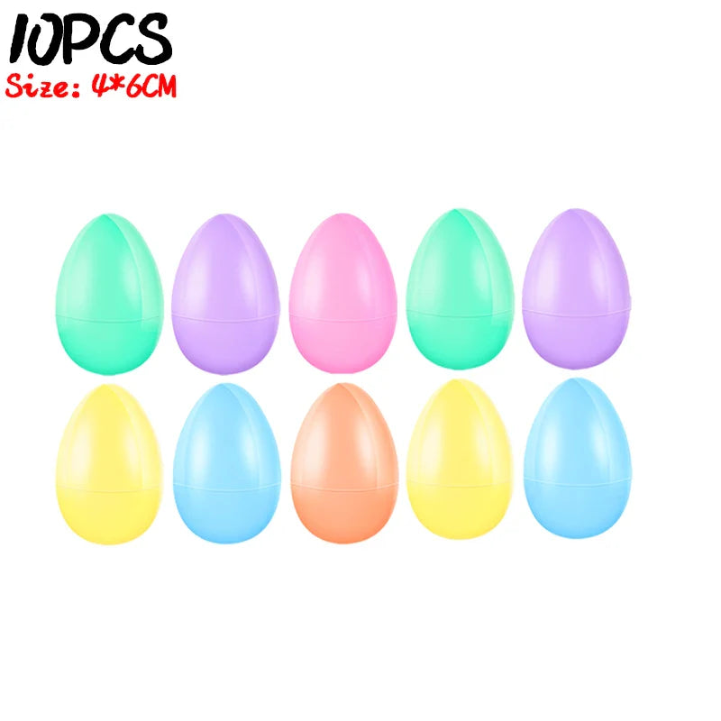 10/50PCS Colorful Easter Eggs Plastic Fillable Bird Pigeon Eggs DIY Craft Easter Party Home Decoration Funny Kids Opening Toys