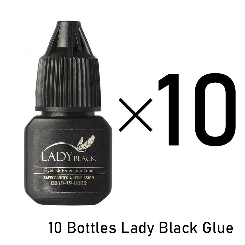 5 Bottles Lady Black Lash Glue Korea Dry Fastest Strongest False Eyelash Extensions Glue 5ml Makeup Tools Professional Adhesive