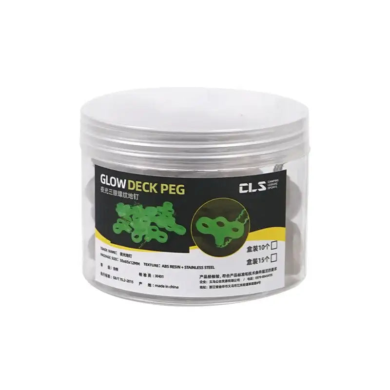 10/15pcs Camping Glow Deck Nails Outdoor Travel Hiking Tent Accessories 3 Holes Screw Spikes Luminous Metal Canopy Pegs Stakes