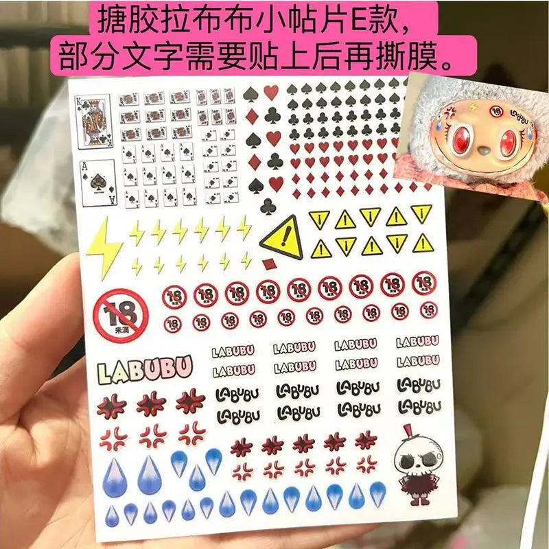 17cm Labubu V1v2 Eye Makeup Color False Eyelash Customization Gorgeous And Exquisite Eye Makeup Stickers Eyelash Stickers