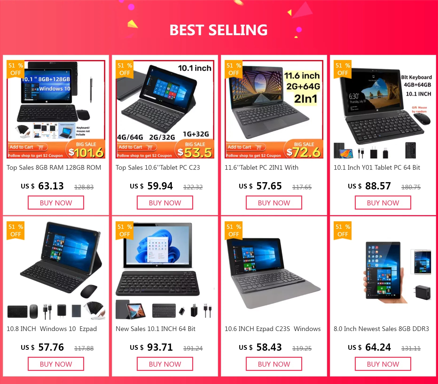 10.1 INCH 2GBRAM 32GB ROM RE101 WINDOWS 10 Z8350 CPU 64 Bit 1280 x 800 IPS HDMI-Compatible Dual Camera USB 3.0 Docking Keyboard