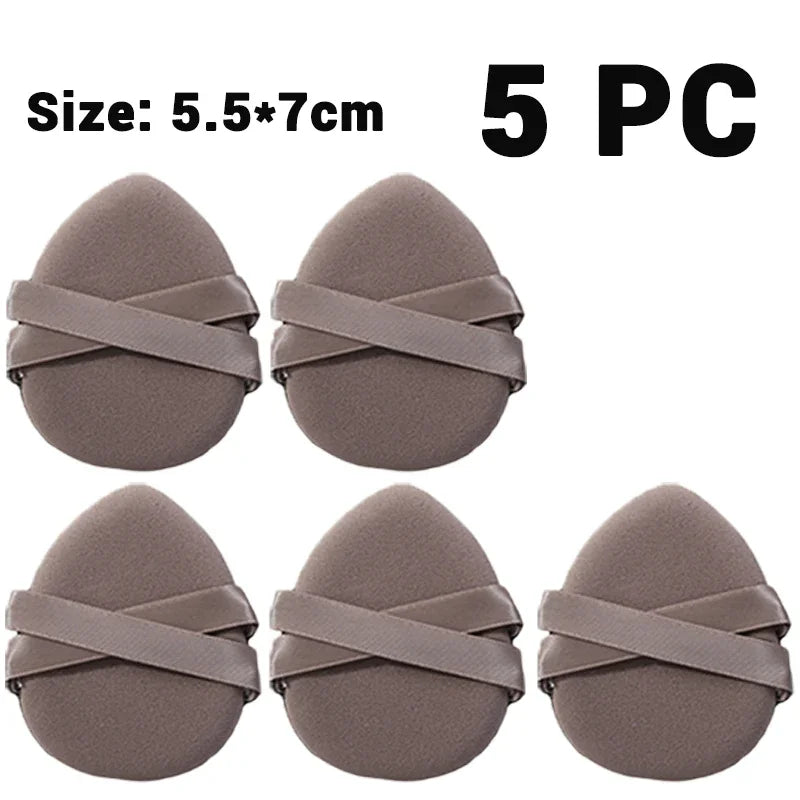 30Pcs Thickened Double Ribbon Wet Dry Dual-use Makeup Puff Black Skin Color Teardrop Shape Powder Puffs Foundation Cosmetic Tool