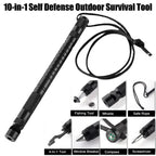 10-IN-1 Multi Function Portable Self Defense Pen Outdoor Survival Tool Fishing Whistle/Compass/Wrench/Screwdriver/Window Breaker