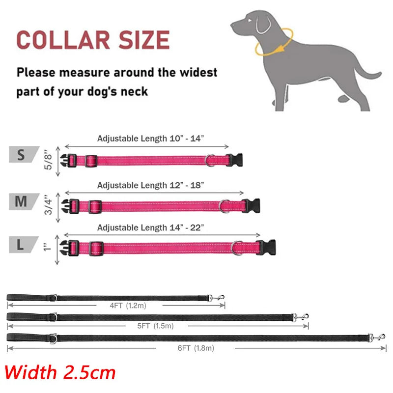 1.2/1.5/1.8M/Night Reflective Pet Towing Rope Collar Nylon Reinforcement Rope Walking Dog Towing Rope Collar Strap Dog Rope