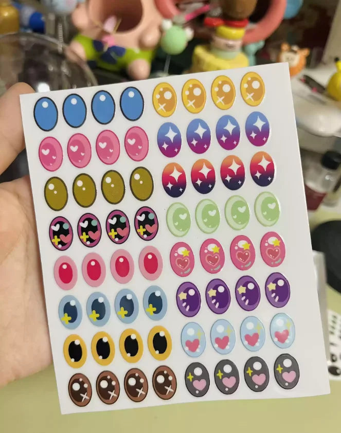 17cm Labubu V1v2 Custom Gorgeous And Exquisite Eye Stickers Eyelash Stickers Vinyl Dolls Makeup Diy Tools Accessories