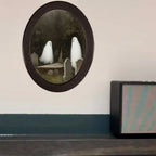 1 Piece of Halloween Mysterious-style Oval Decoration, Designed with Ghost Illustration, Suitable for Home Wall Display, Adding