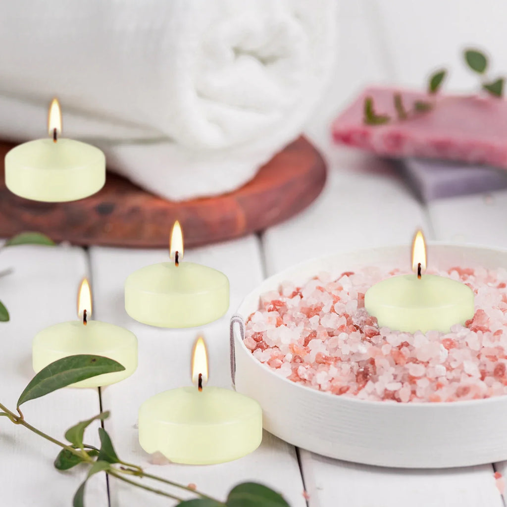 12 Pcs 2inch Ivory Floating Candles, 5-6 Hours of Burning Time, Floating Candles, Romantic Night, Portable Small Candle Set, Not Only a Beautiful Embellishment in Life, and the Best Choice of Love and Warmth.
