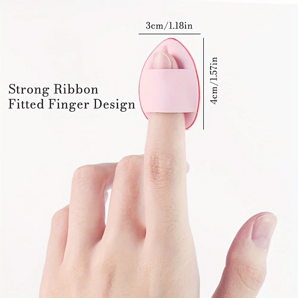 10pcs Finger Air Cushion Sponge Powder Puff Set, Makeup Puff, For Liquid Foundation, Powder Foundation, Concealer.