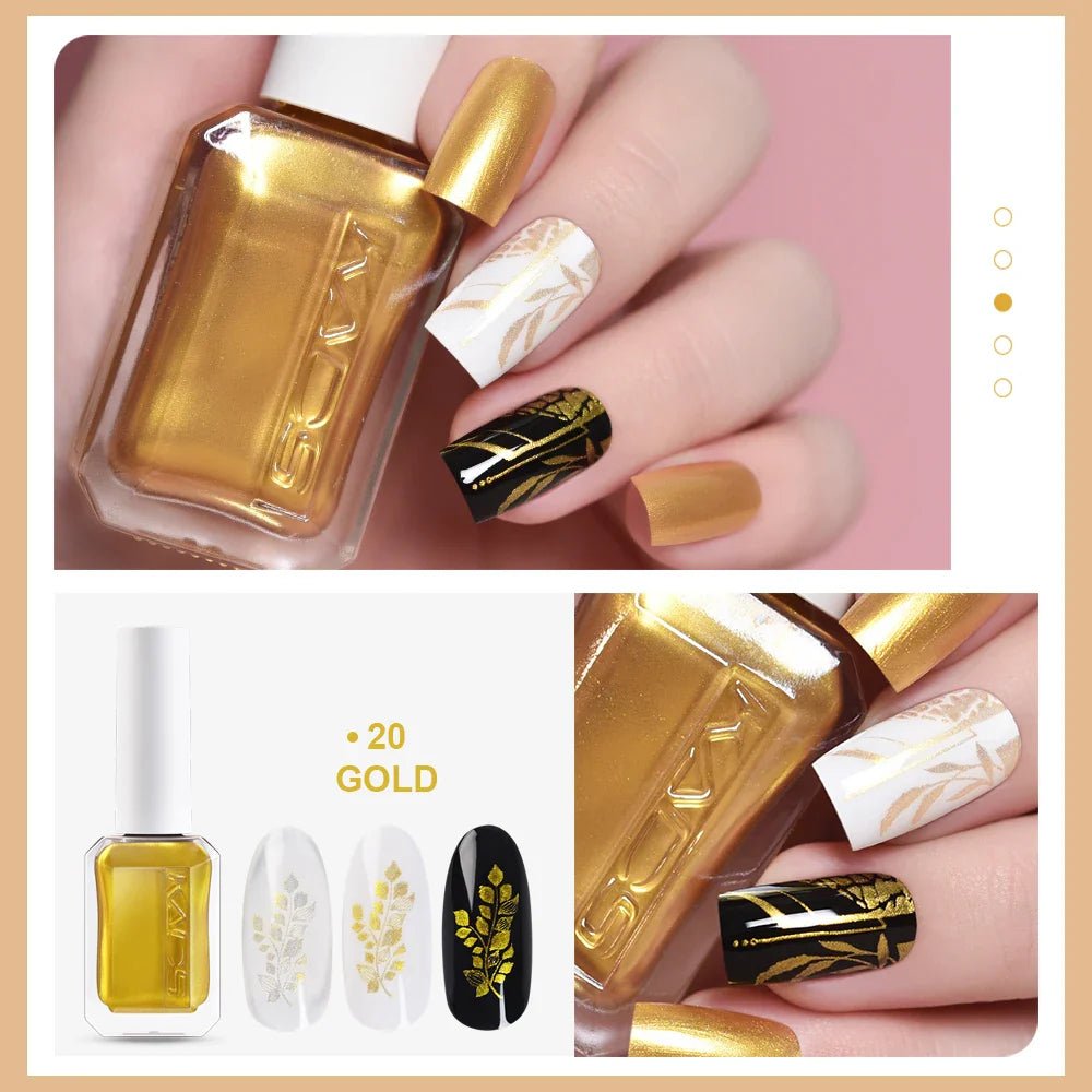 11ml Nail Stamping Polish Gold Silver Colorful Varnishes Lacquers Printing Image Stamp Plate Manicure DIY Salon Stamper Tool